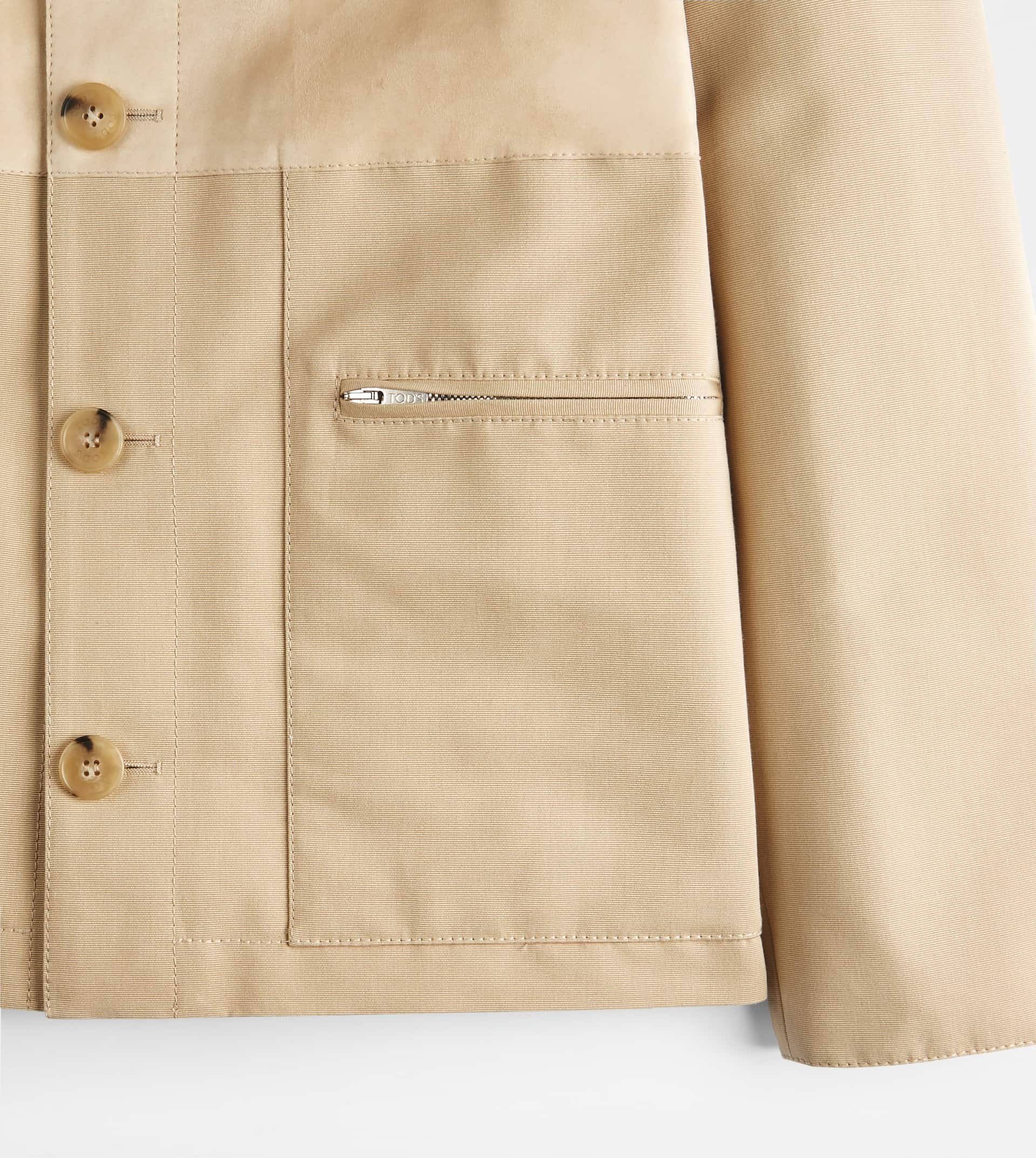BI-MATERIAL OVER JACKET - BEIGE - 9