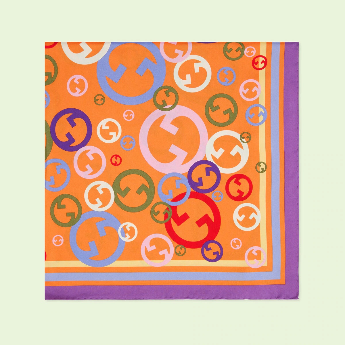 Round Interlocking G print silk scarf - 2