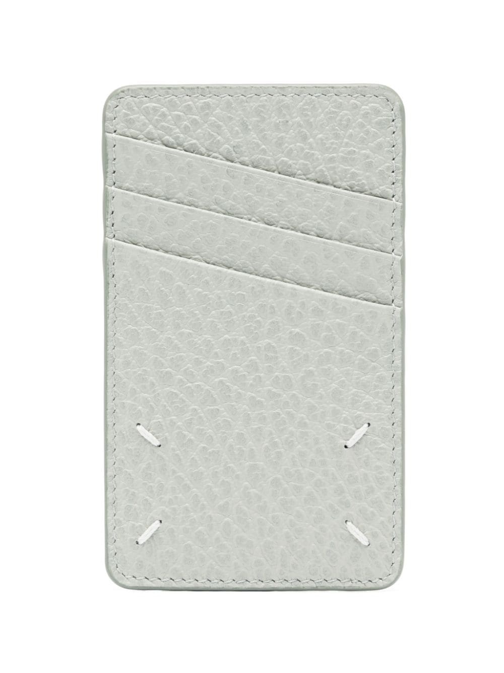 number-print leather cardholder - 1