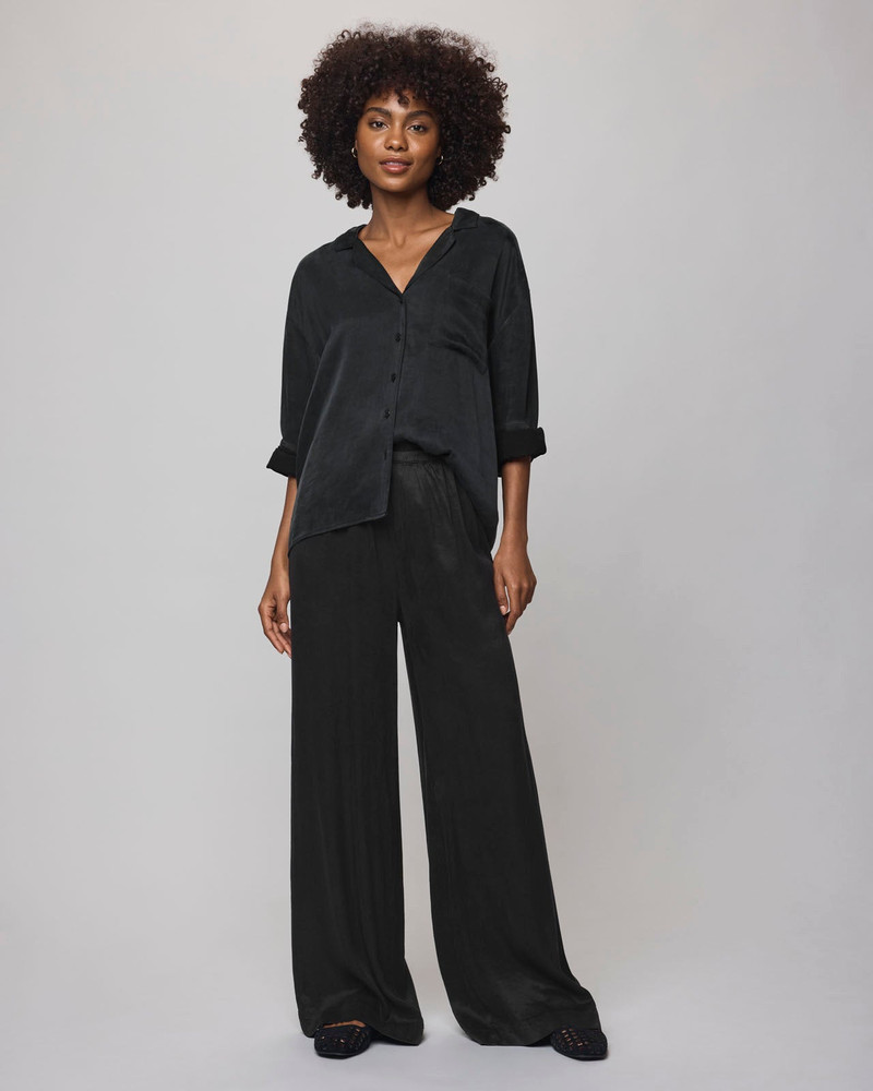 Splendid Serena Satin Button Down outlook