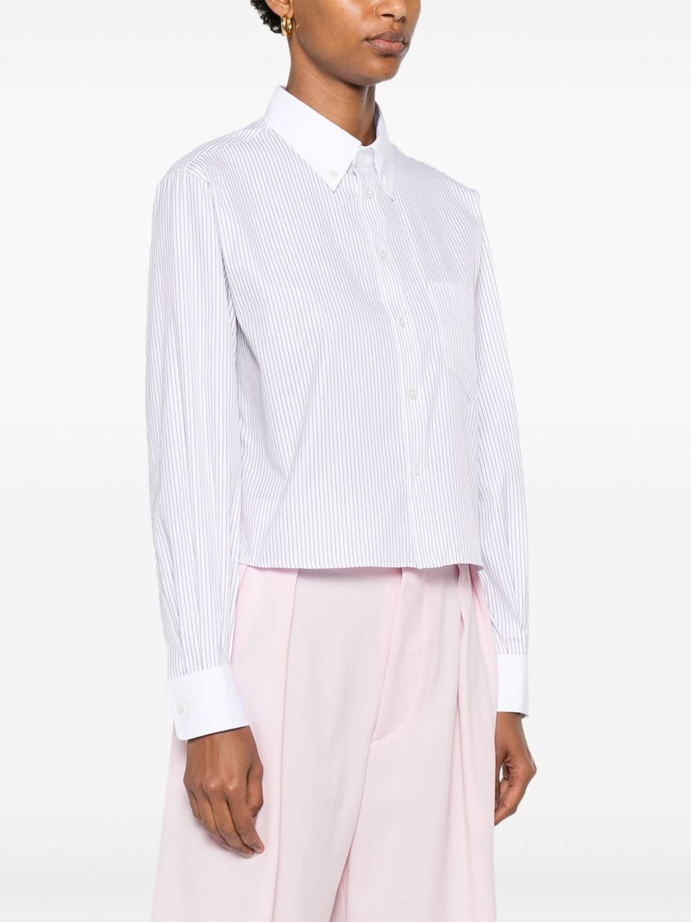 Celine Women Cotton Cropped Shirt - 5