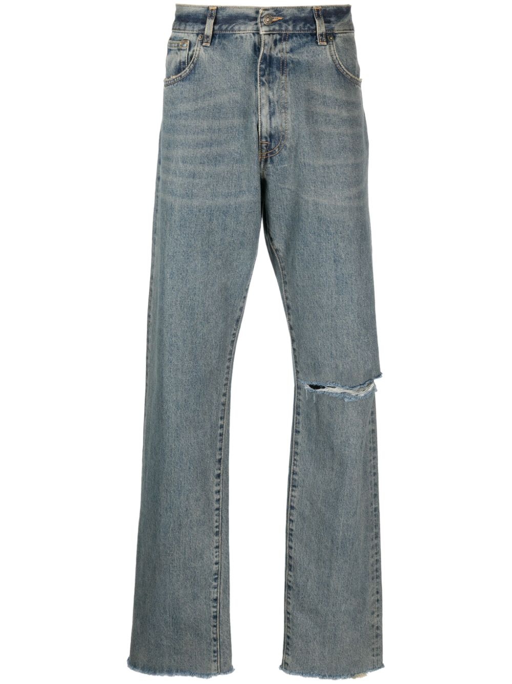 mid-rise rip-detail jeans - 1