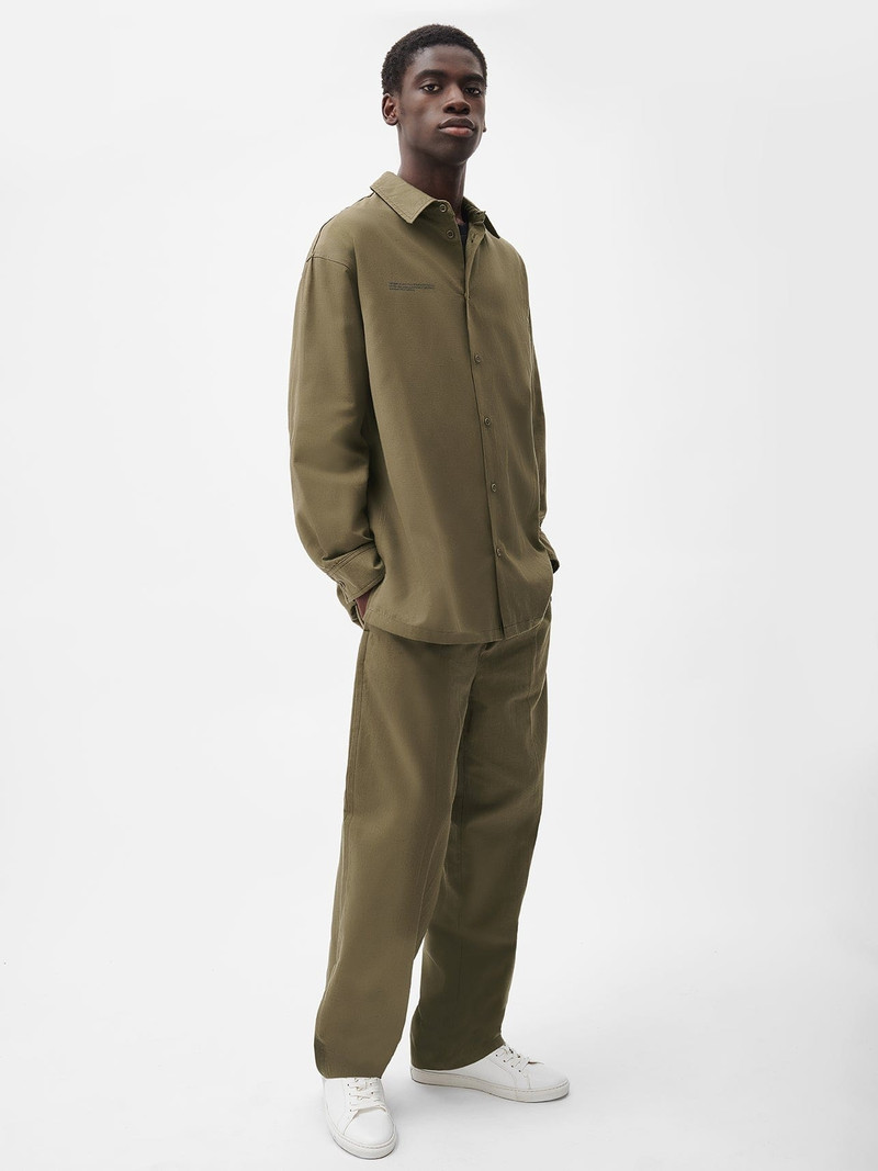 Cotton Linen Long Sleeve Overshirt - Soil Brown 6