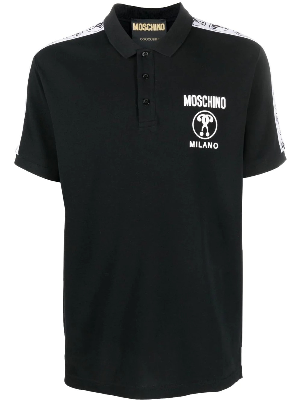 smiley-trim polo shirt - 1