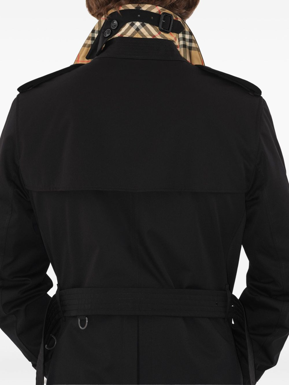 double-breasted belted trench coat - 5
