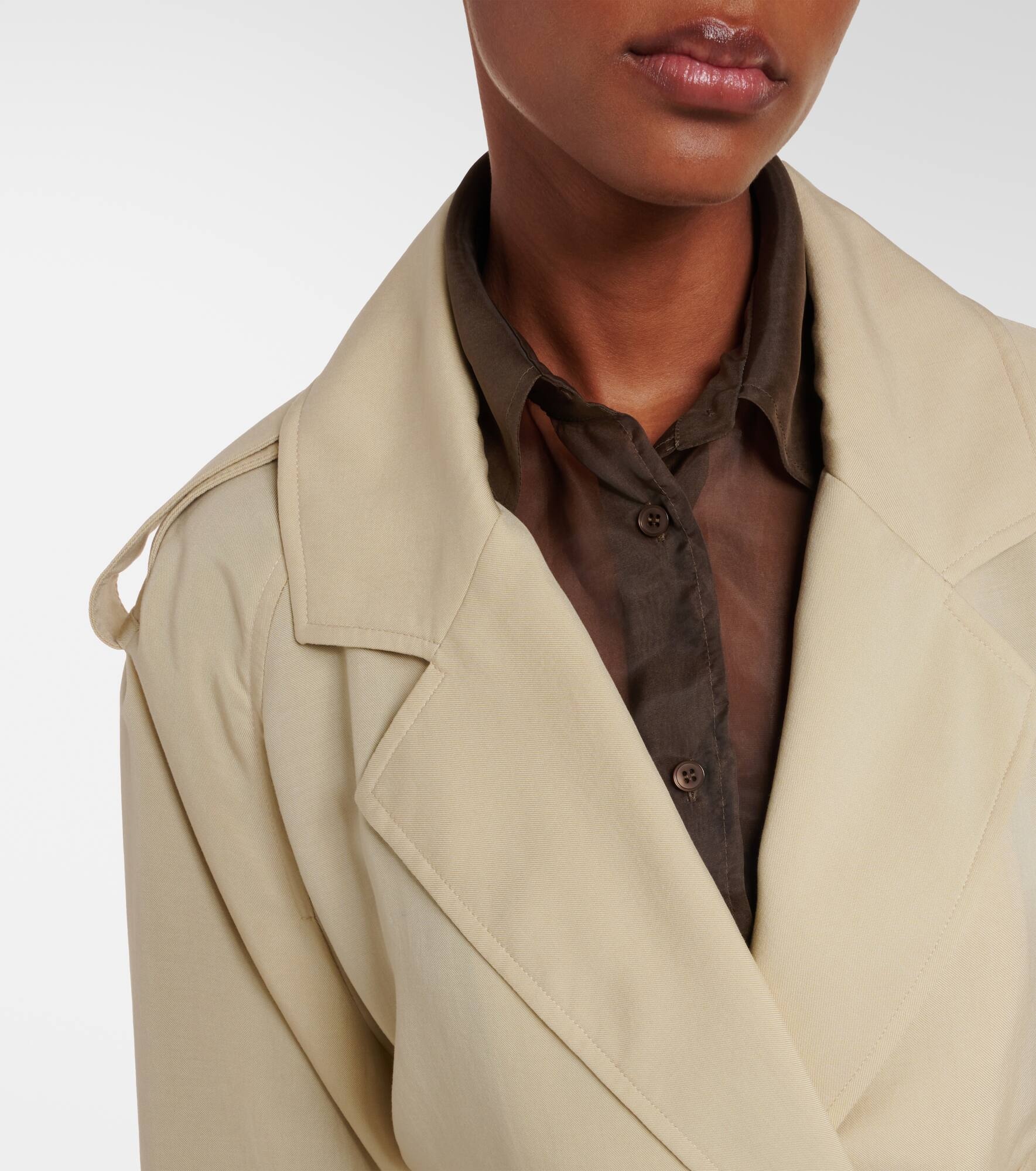Simona cropped trench coat - 4