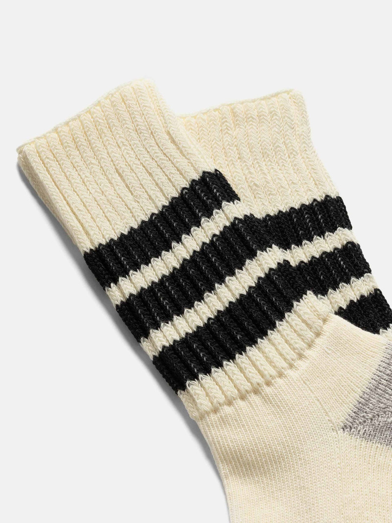 ROTOTO® R1255 Coarse Ribbed Oldschool Crew Socks Black outlook