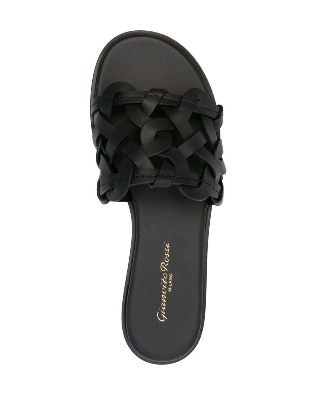 interwoven leather sandals - 4