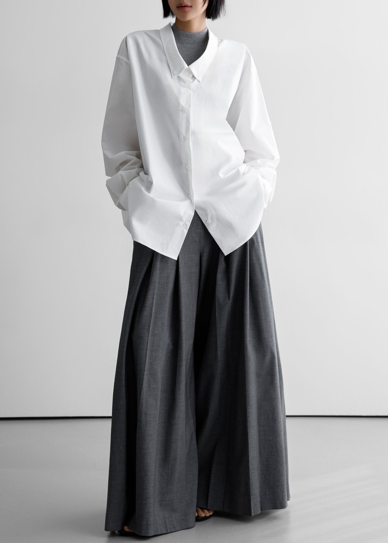Revel Poplin Oversized Shirt - White 5