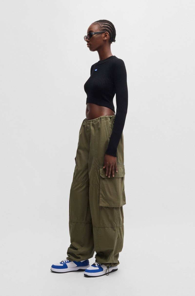 HUGO OVERSIZE-FIT PARACHUTE TROUSERS IN COTTON POPLIN outlook
