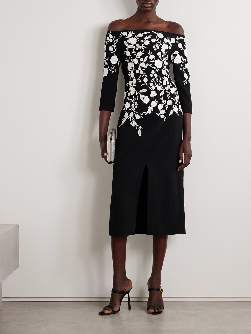 CAROLINA HERRERA Off-the-shoulder Embroidered Embellished Crepe Gown outlook