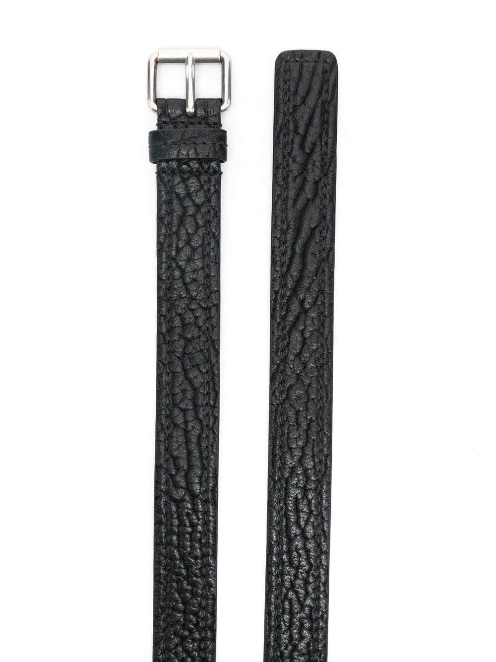 textured leather belt - 2
