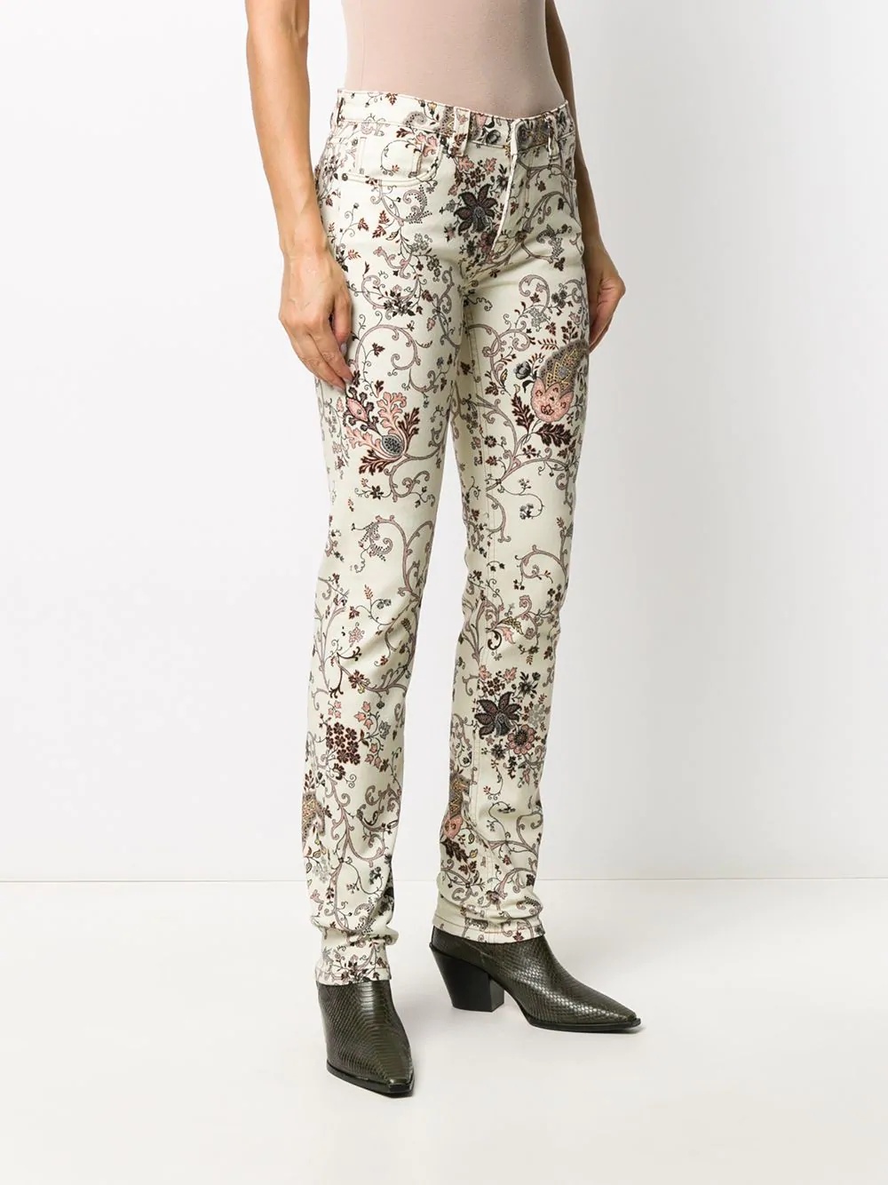 paisley-print straight-leg jeans - 3