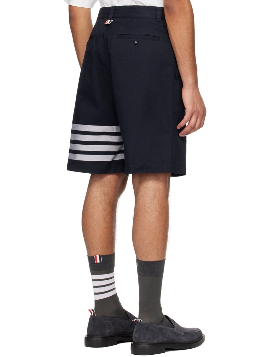 Navy 4-Bar Shorts - 3