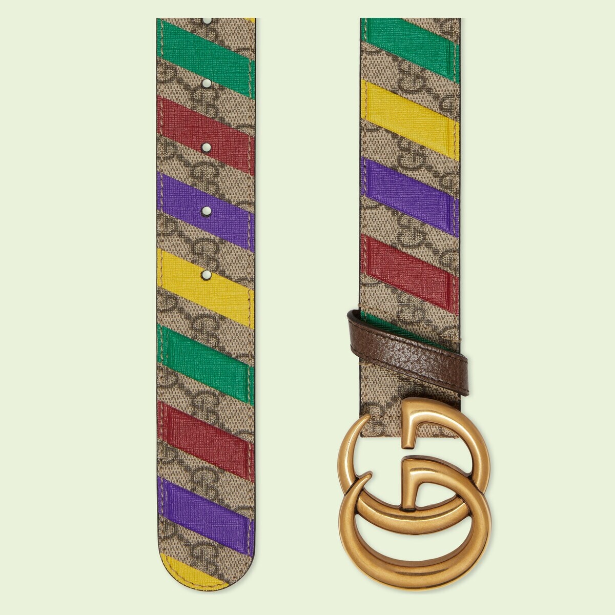 Striped belt with Double G - 2