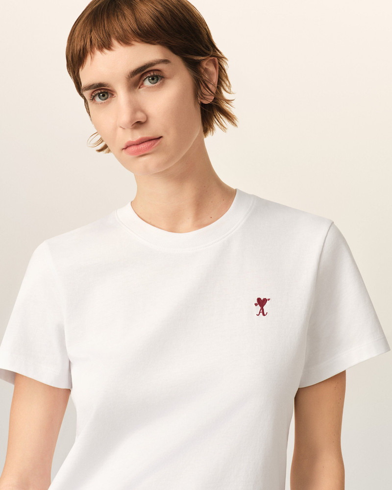 WHITE COTTON T-SHIRT WITH AMI DE COEUR ARROW 4