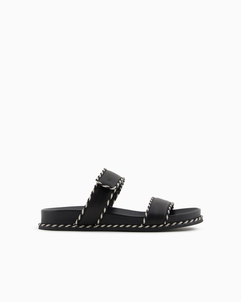 SANDALS WITH NAPPA-LEATHER STRAP AND TWO-TONE EDGES 1