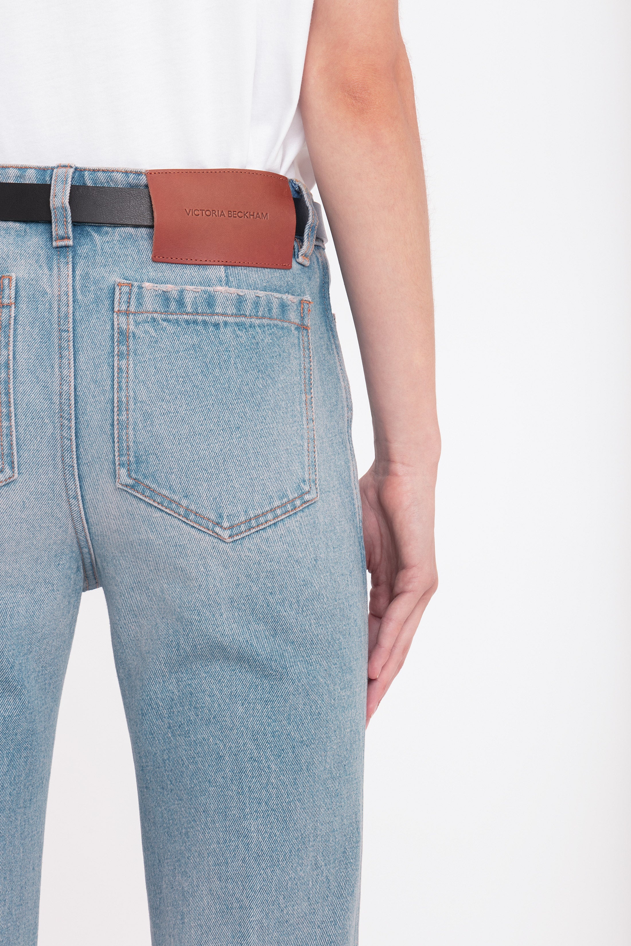 Cropped Kick Alina High Waisted Jean In Pale Blue Wash - 6