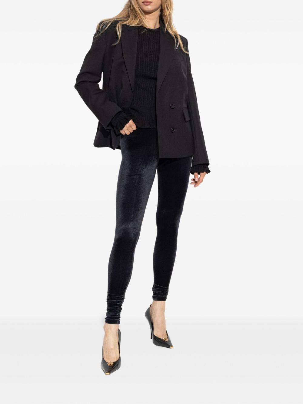 logo-band ribbed trousers - 2