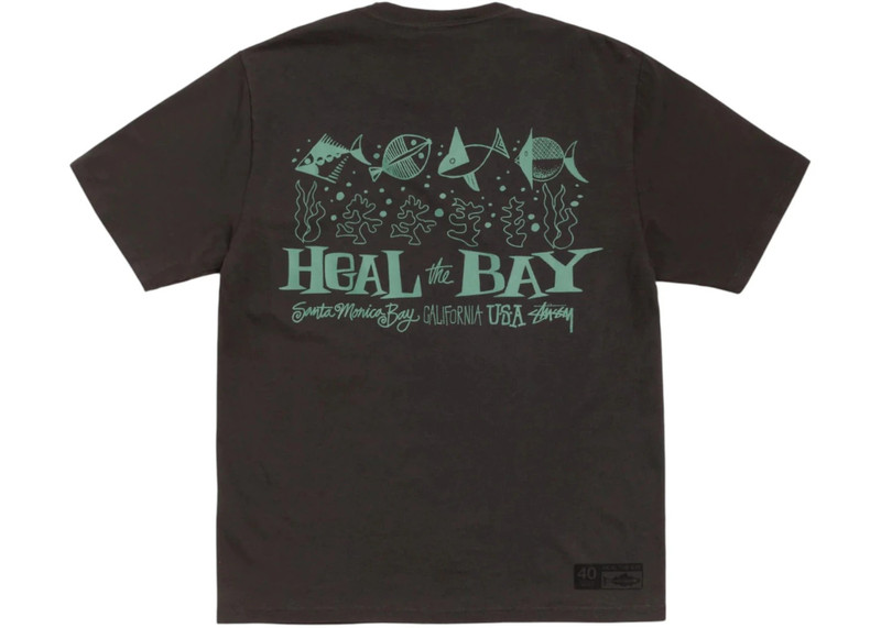 Stüssy Stussy Heal The Bay 40 Pigment Dyed Tee Faded Black outlook