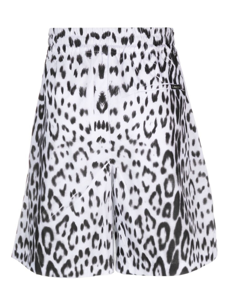 Roberto Cavalli mixed-print drawstring-waist shorts outlook