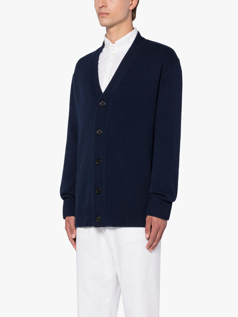 STOCKHOLM DEEP BLUE MERINO WOOL & CASHMERE CARDIGAN 3