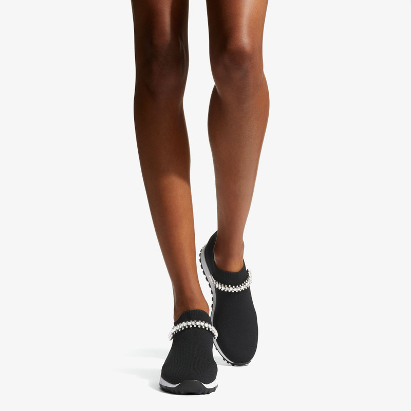JIMMY CHOO Verona
Black Knit Trainers with Crystal Detailing outlook