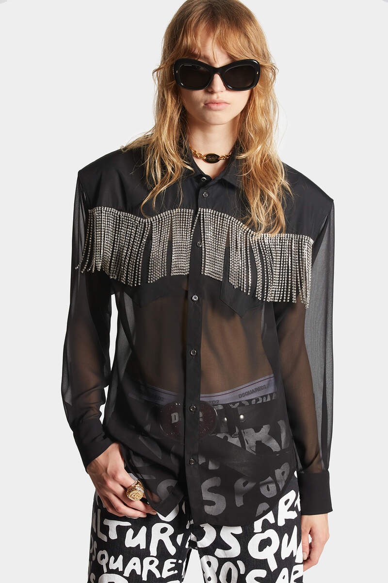 CRYSTAL FIRNGED WESTERN SHIRT - 4