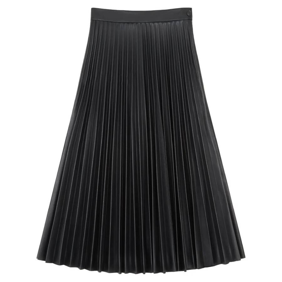 MM6 Black Pleated Midi Skirt - 5