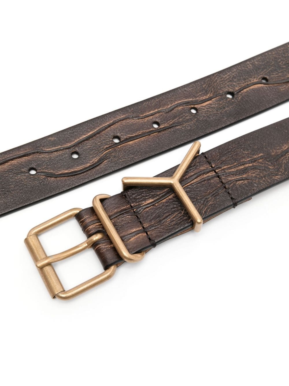 Y-hardware leather belt - 2