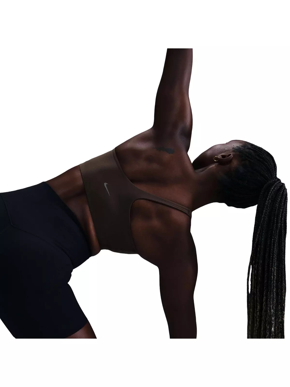 Women's Zenvy Asymmetrical Light-Support Padded Sports Bra-Brown - 2