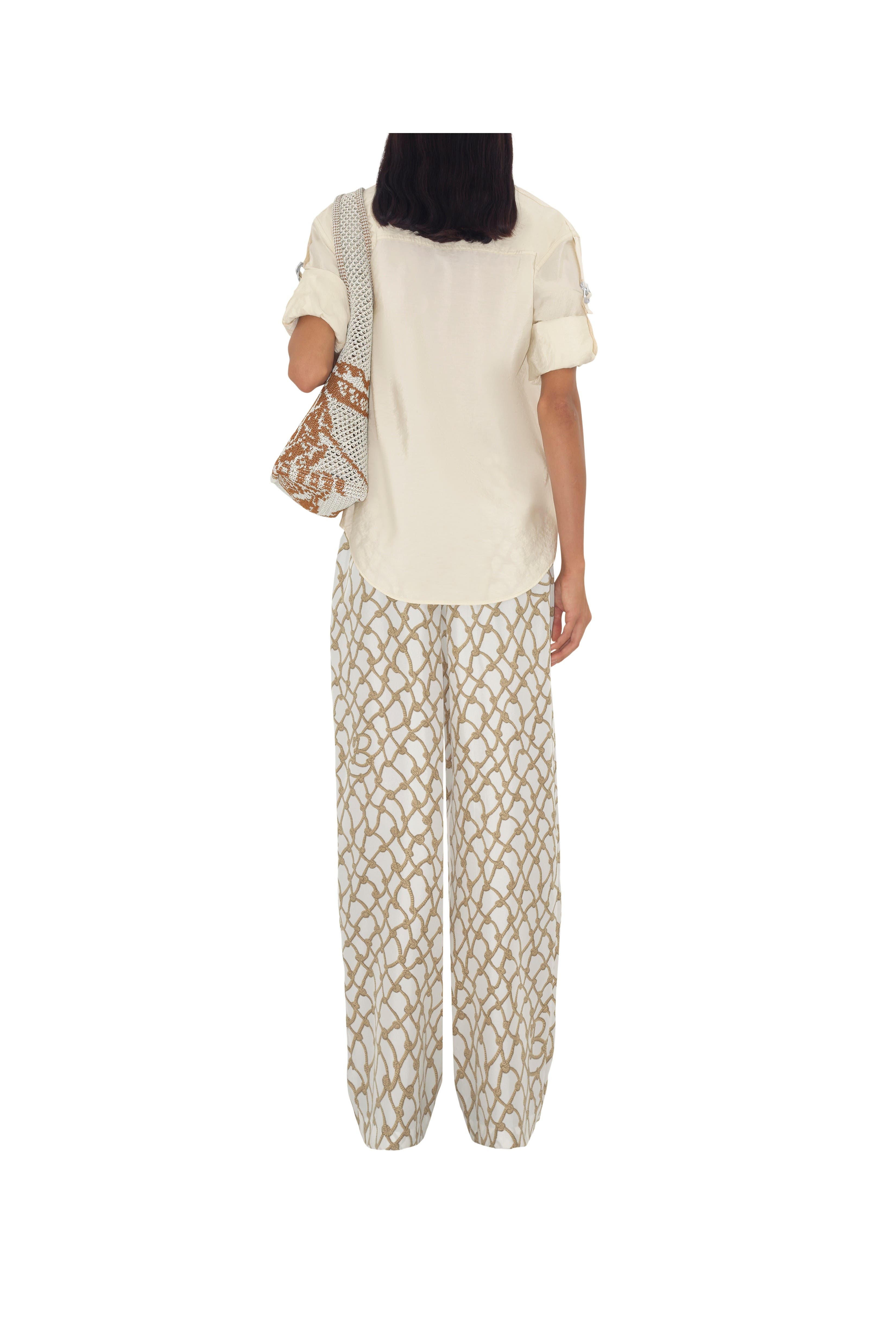 burberry Knot Silk Trousers in Thatch at Nordstrom - 5