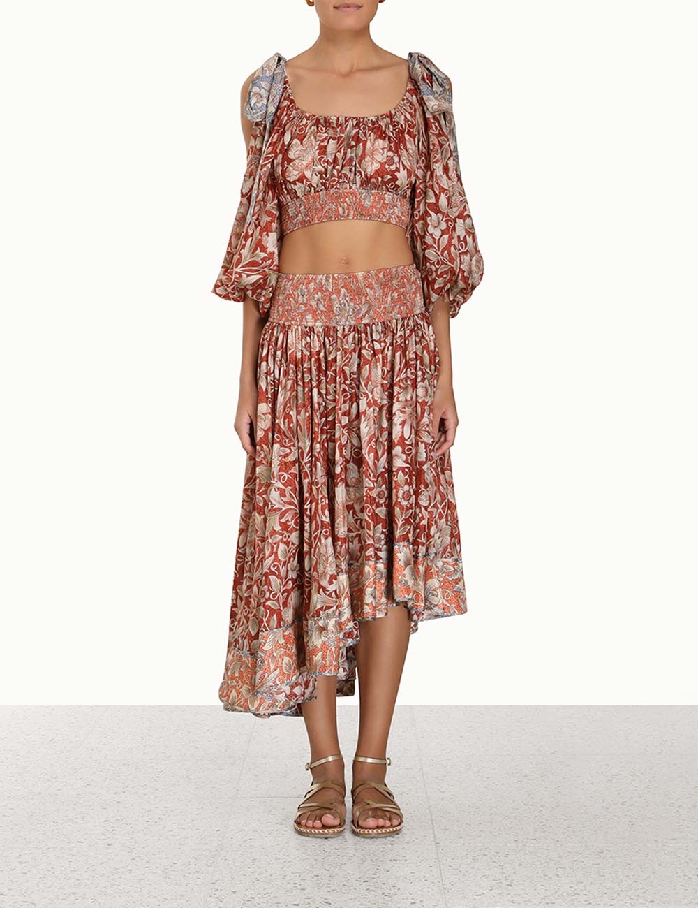 Zimmermann CHINTZ ASYMMETRICAL SKIRT | REVERSIBLE