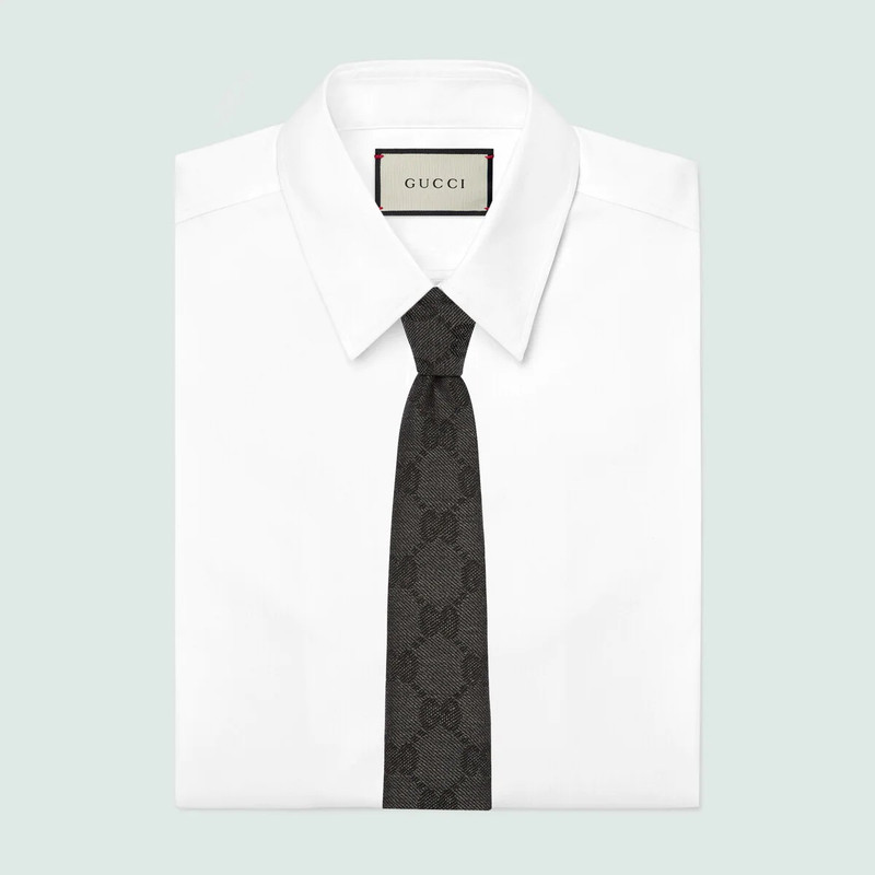 GUCCI GG wool jacquard tie outlook
