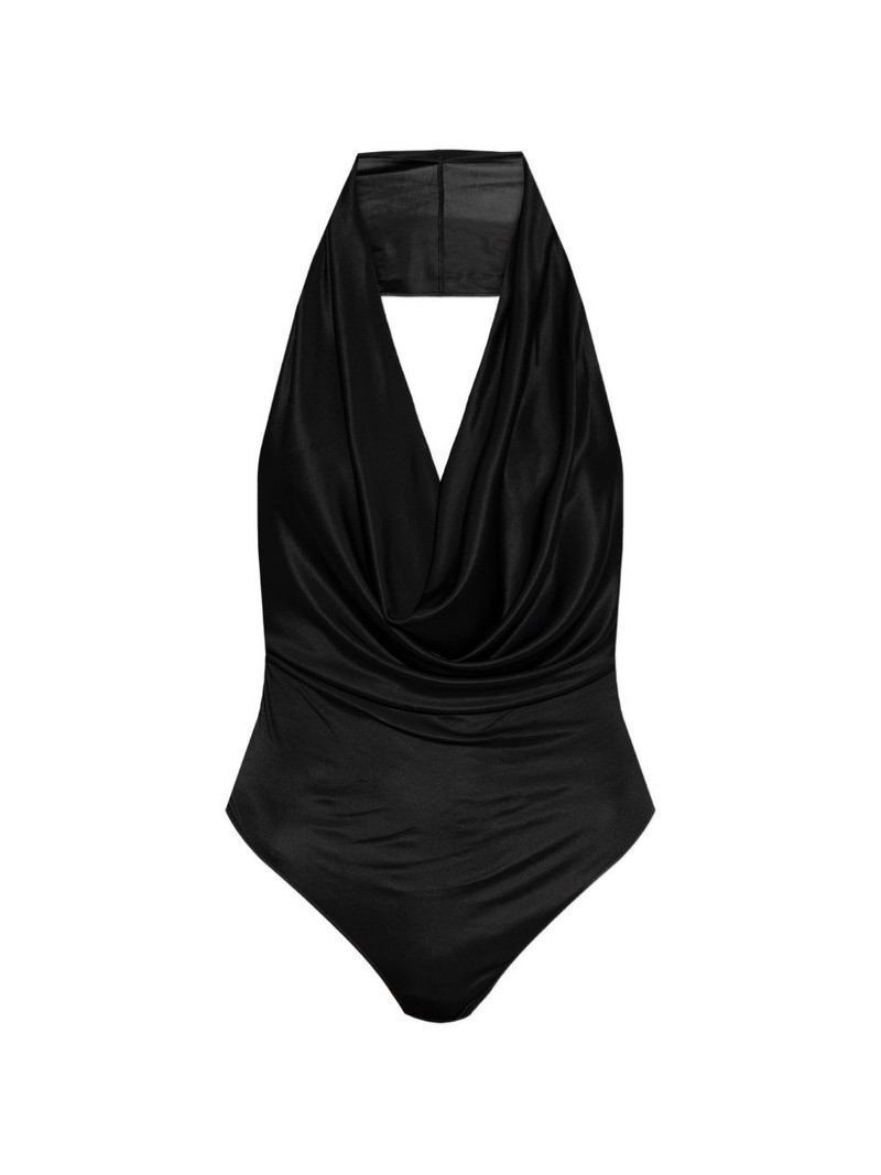 halterneck draped bodysuit 1