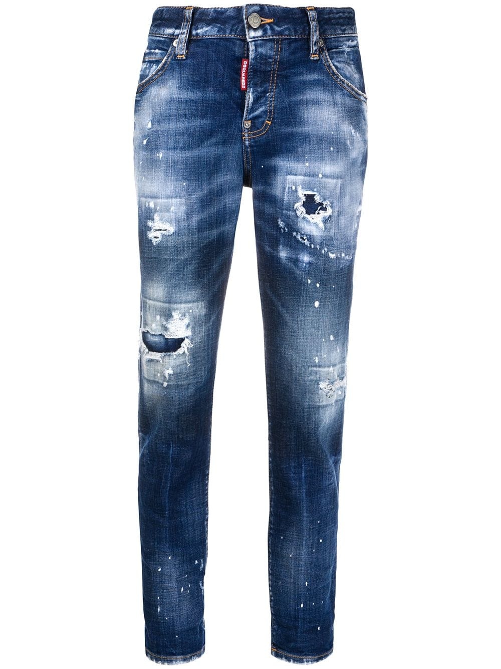 turn-up distressed jeans  - 1