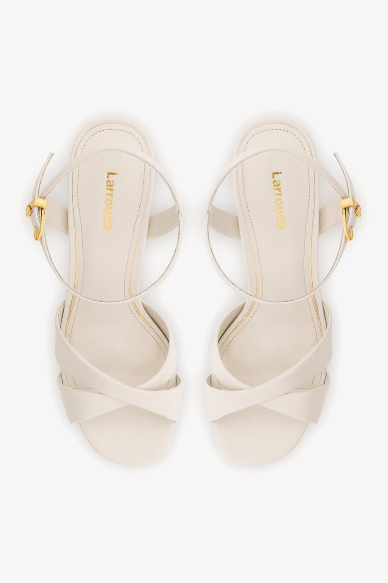 Bianca High Platform Sandal In Pearl Leather 6