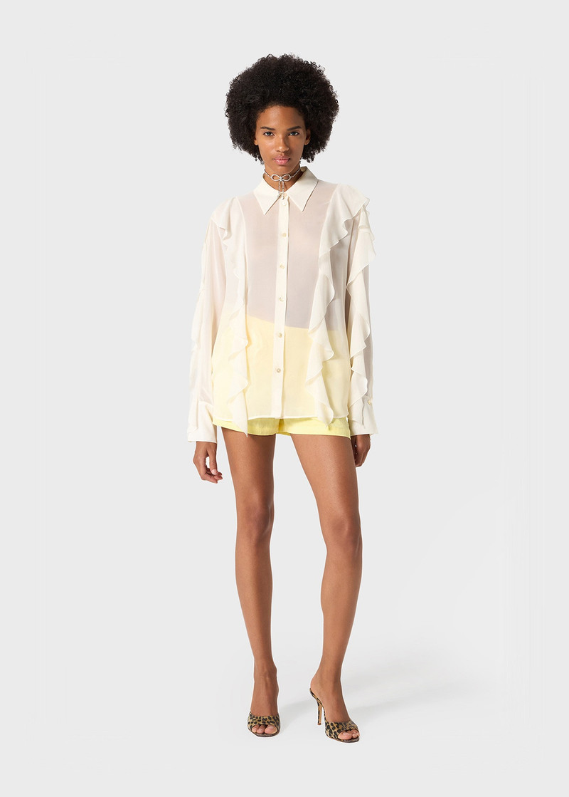 Blumarine SILK SHIRT WITH RUFFLES outlook