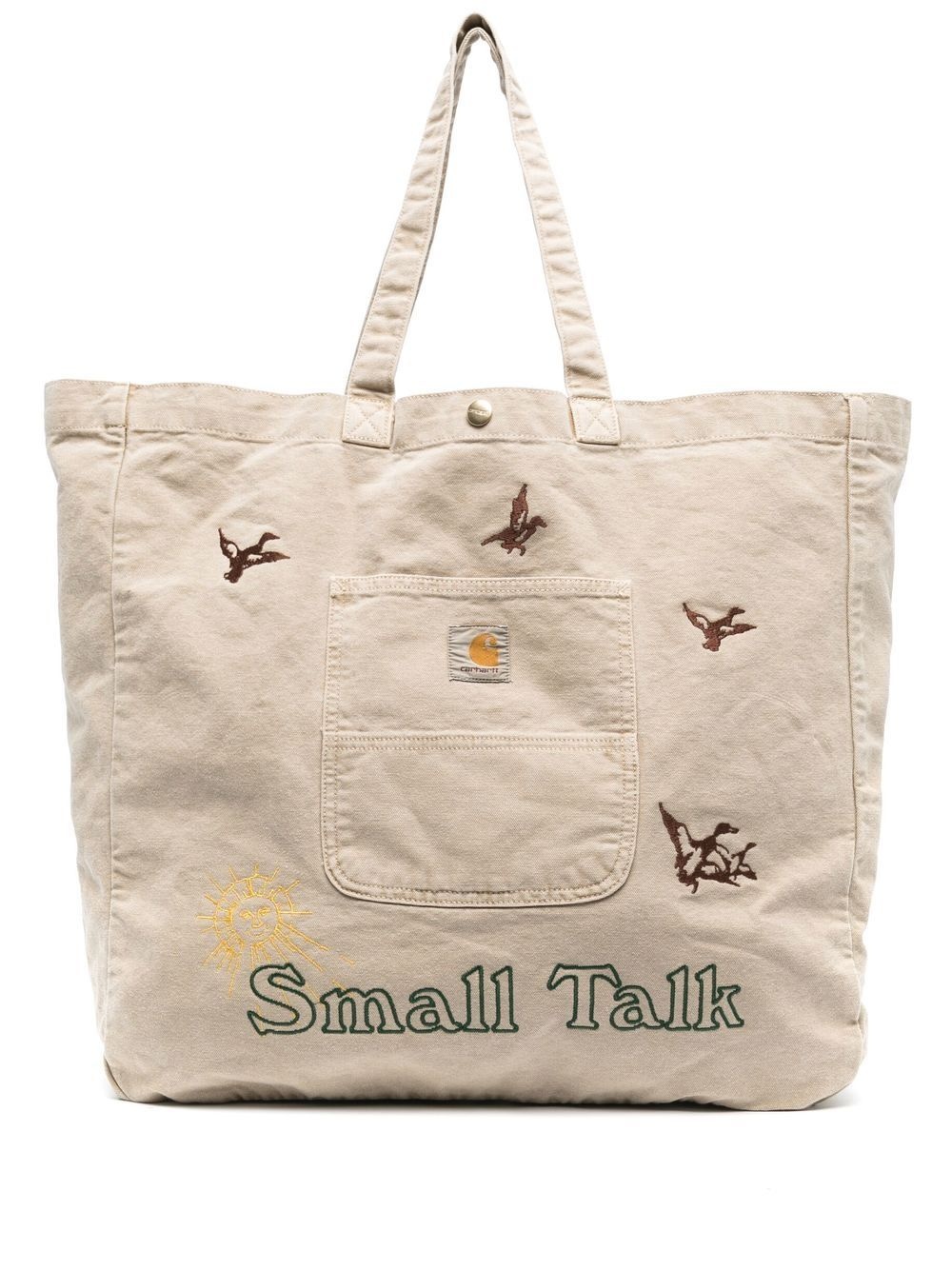 x Small Talk logo-embroidered tote bag - 1