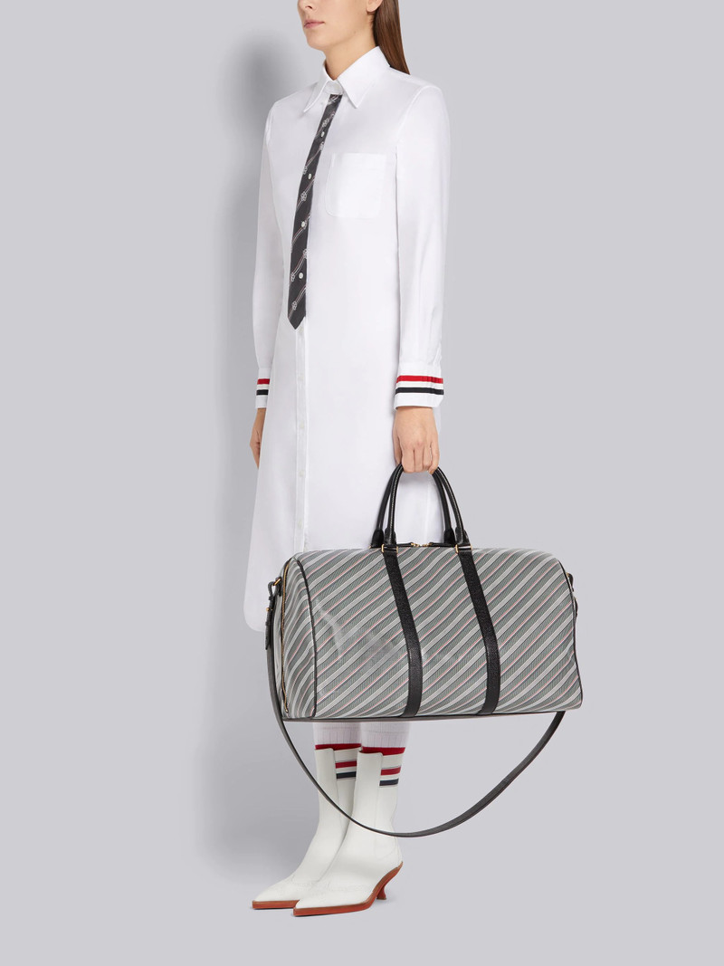 Medium Grey Monogram Coated Canvas Leather Shoulder Strap Holdall Bag 6