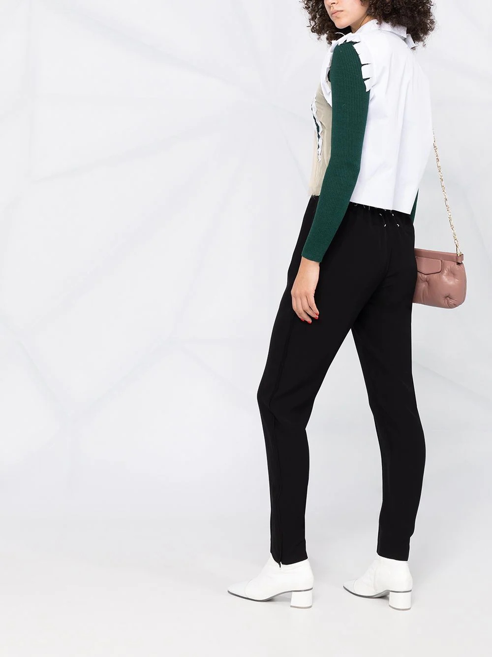 elasticated waistband tapered trousers - 4