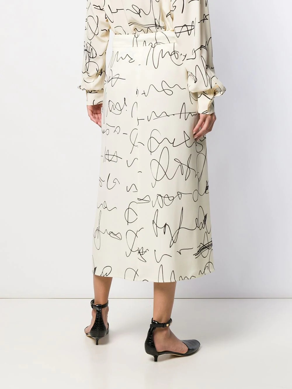 signature print belted midi skirt - 4