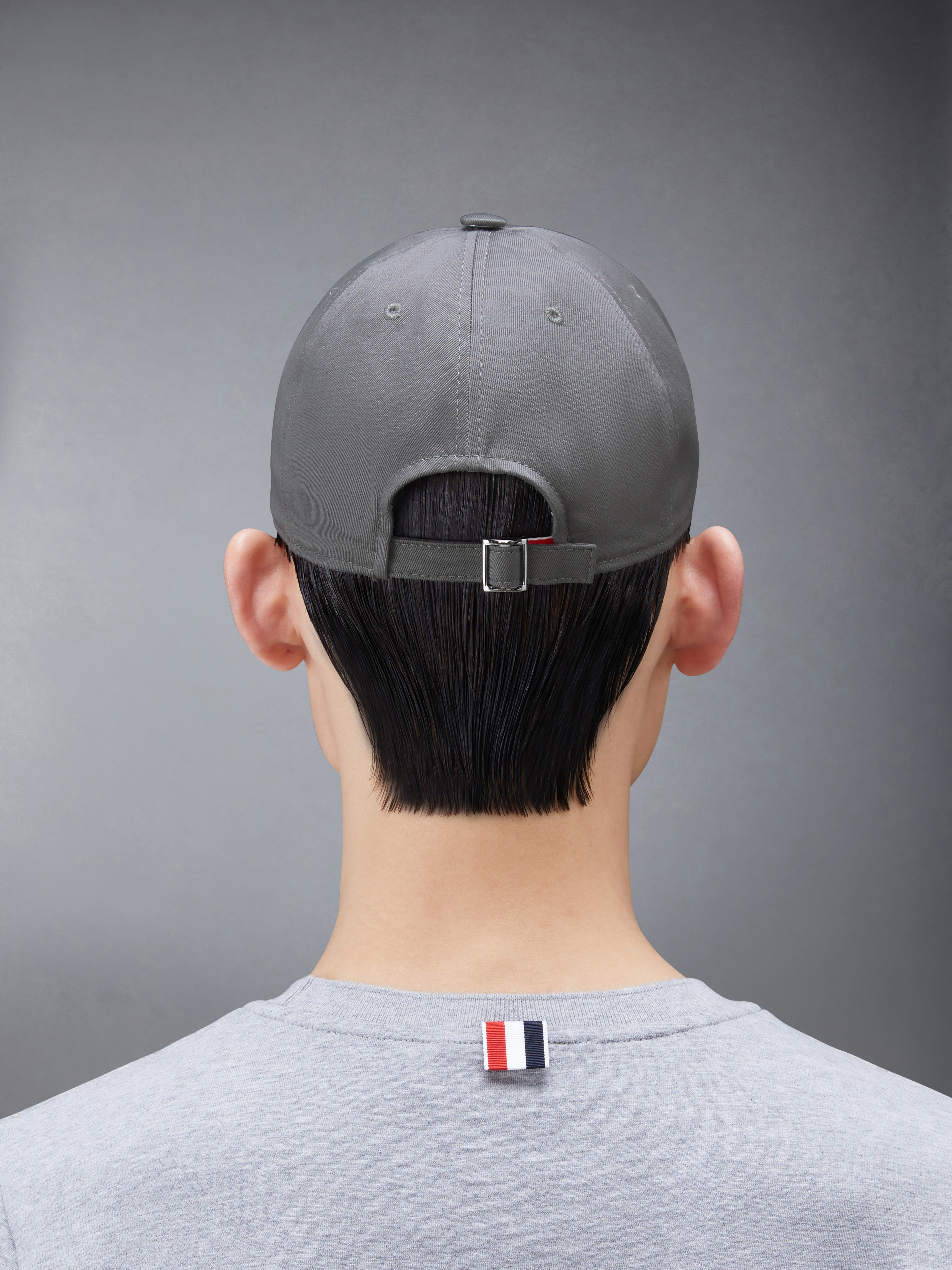 Medium Grey Cotton Twill Baseball Cap - 6