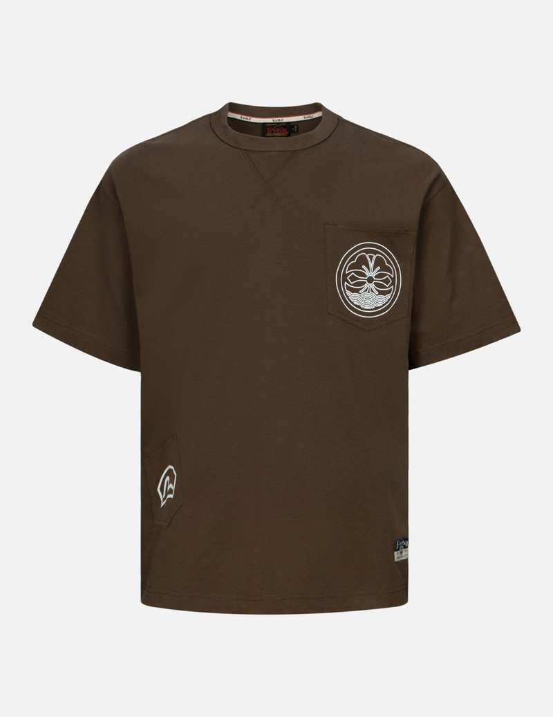 MULTI-POCKET PRINT AND SEAGULL BRUSHSTROKE DAICOCK PRINT RELAX FIT T-SHIRT 1