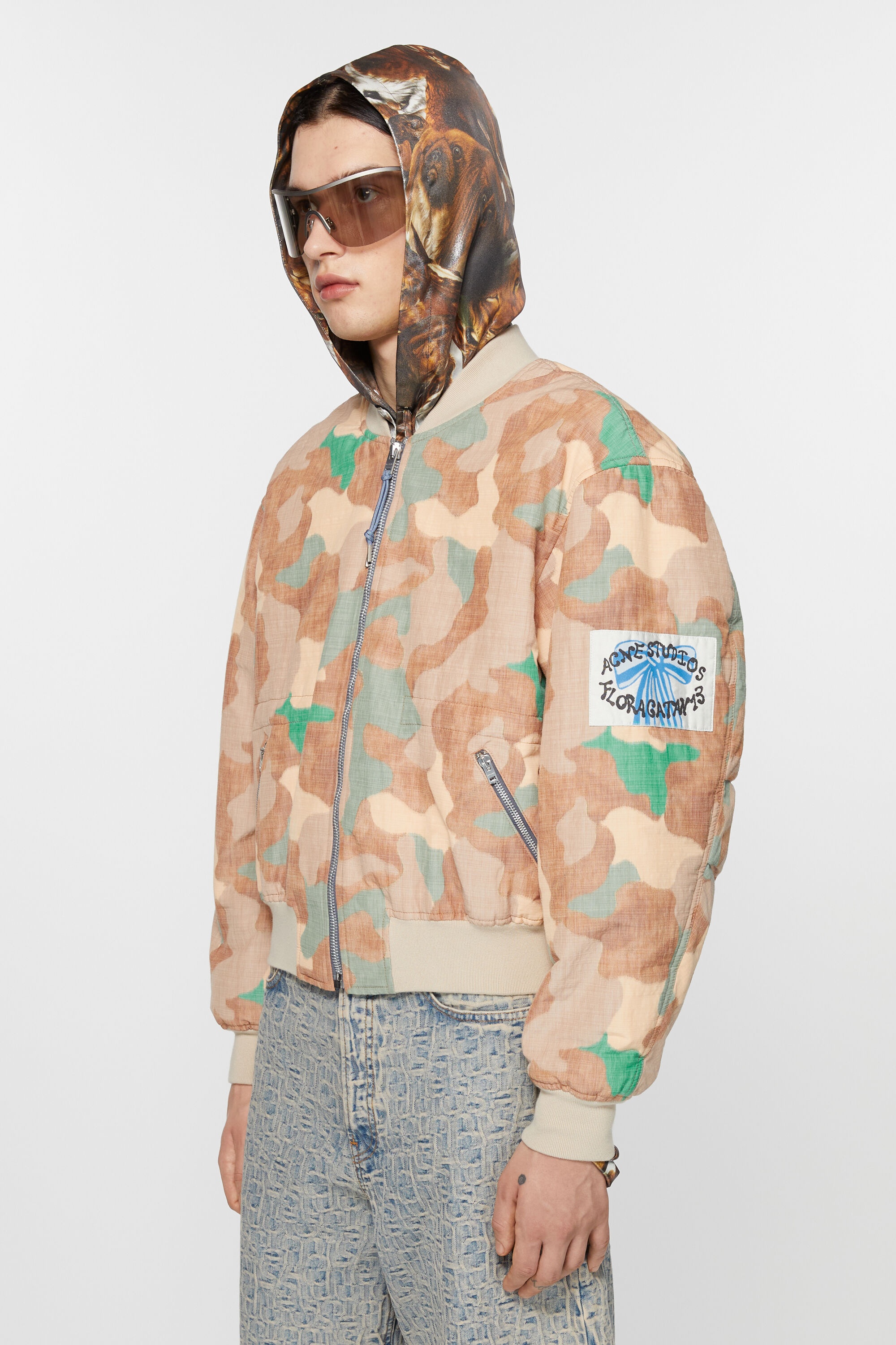 Bomber jacket - Orange/green - 3