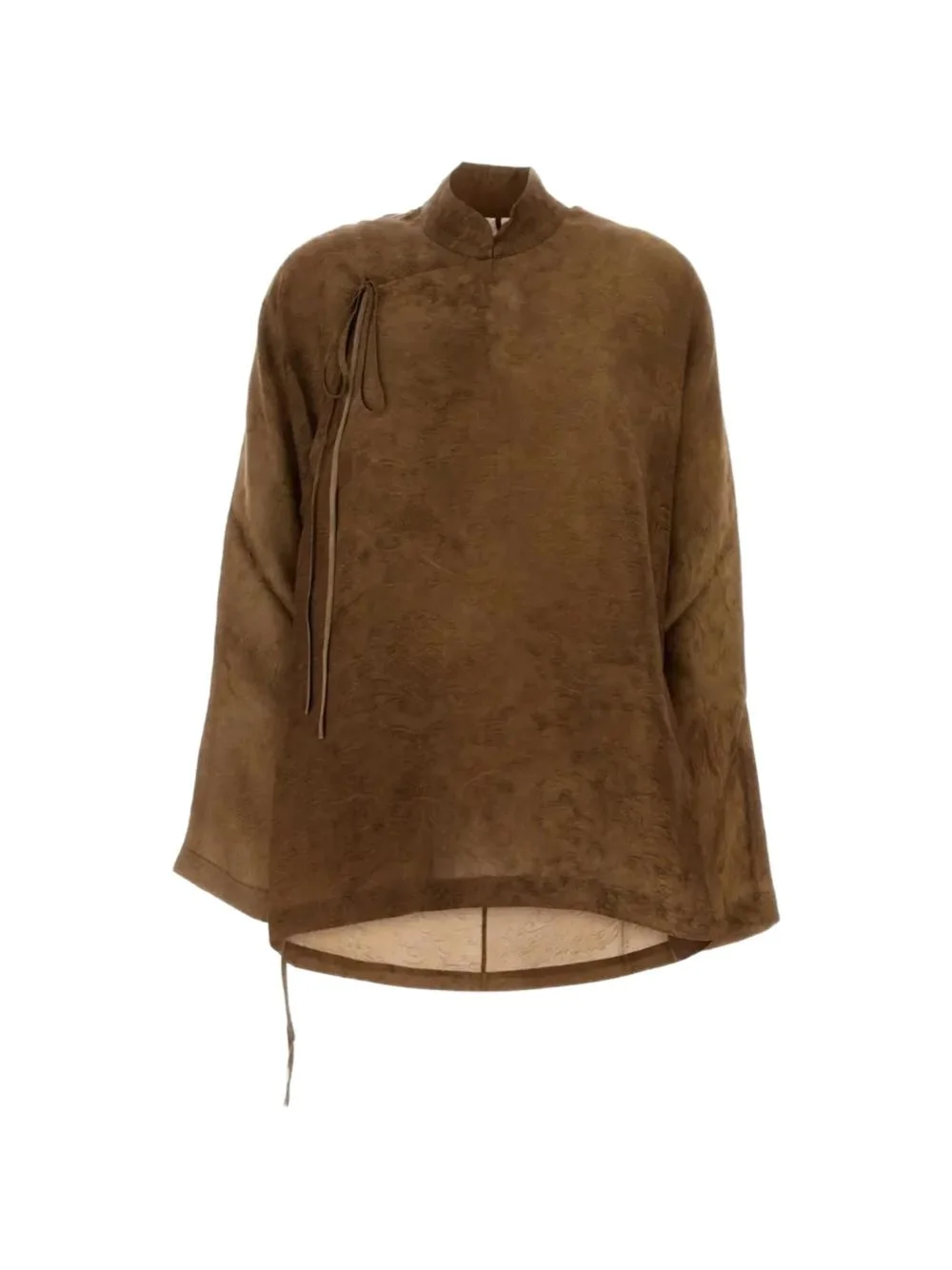 Kika jacquard-woven side-tie oversized jacket - 1