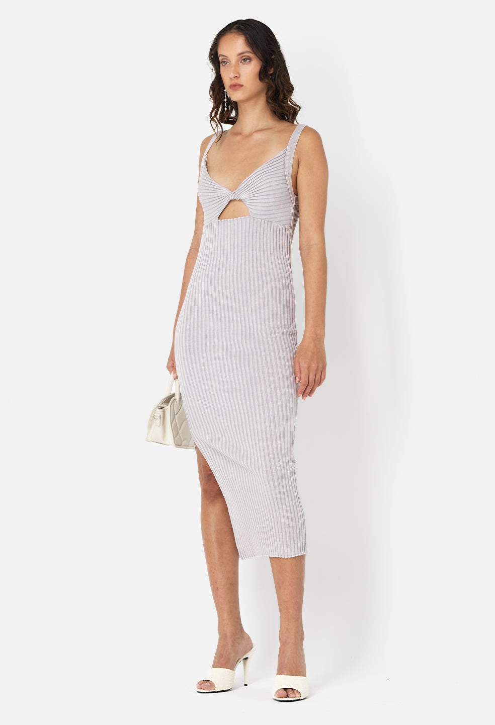 MINERAL WASH GINZA RIB TWIST DRESS - 3