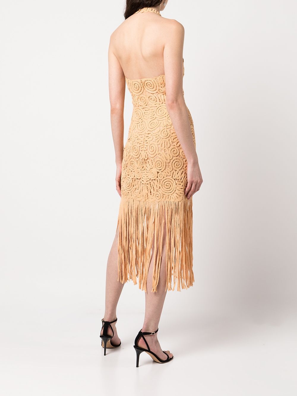 Alisa embroidered fringe midi dress - 4