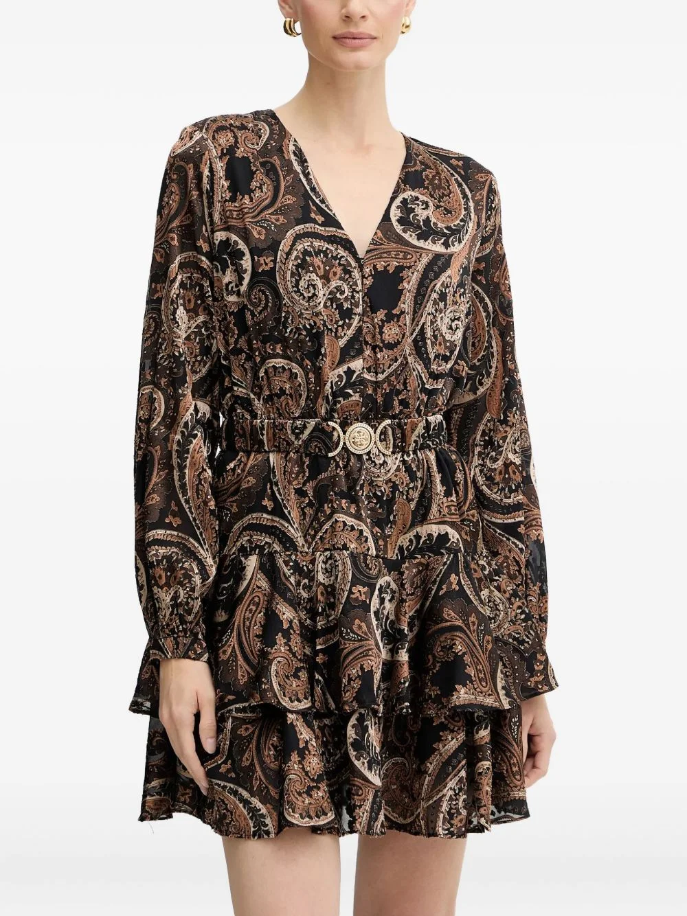 paisley-print mini dress - 1