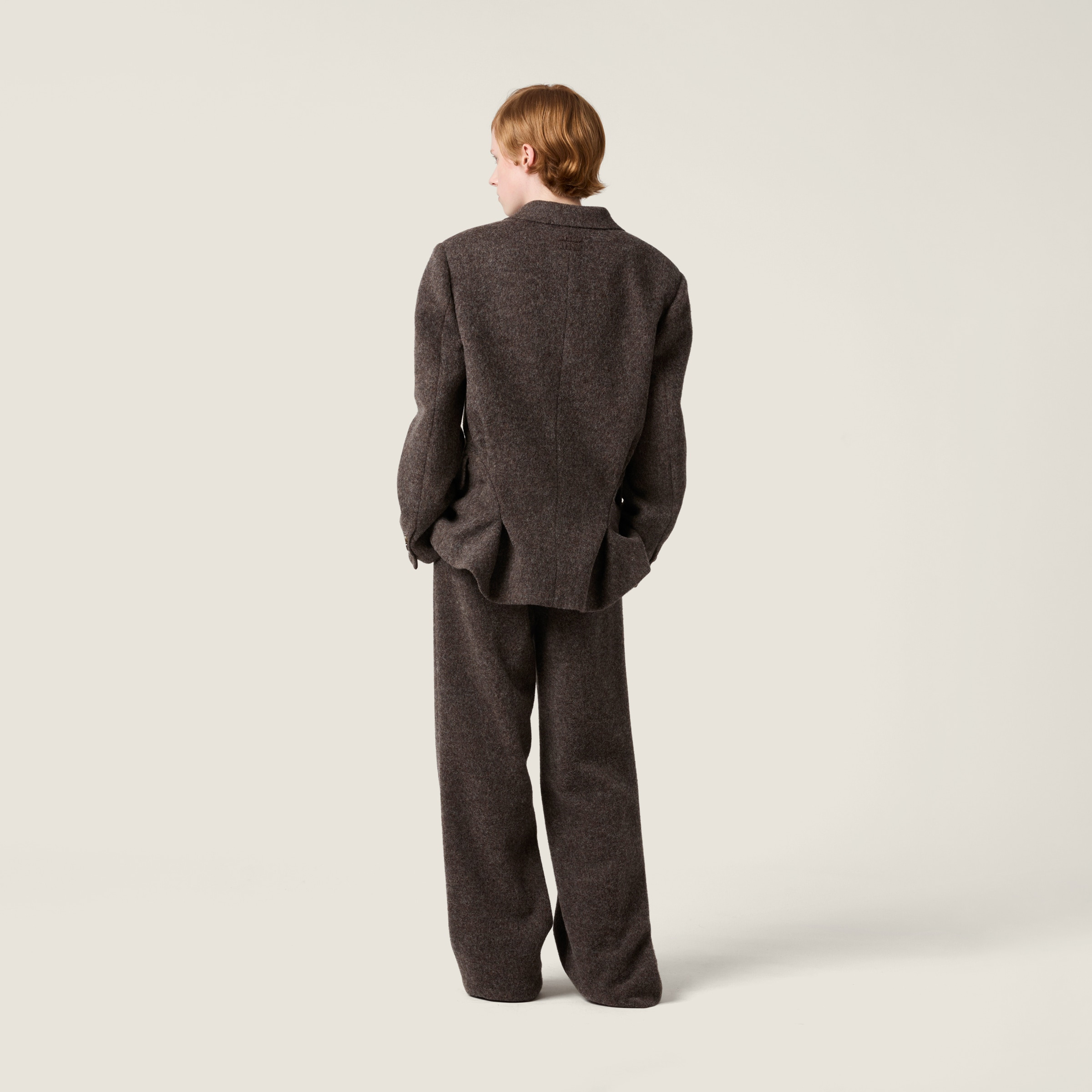 Single-breasted light Shetland wool jacket - 3